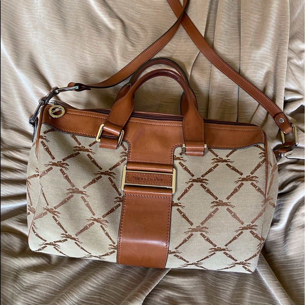 Satchel style equestrian grid bag